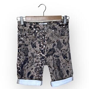 We the Free Free People High Rise Snake Print Bermuda Shorts Size 25 Brown